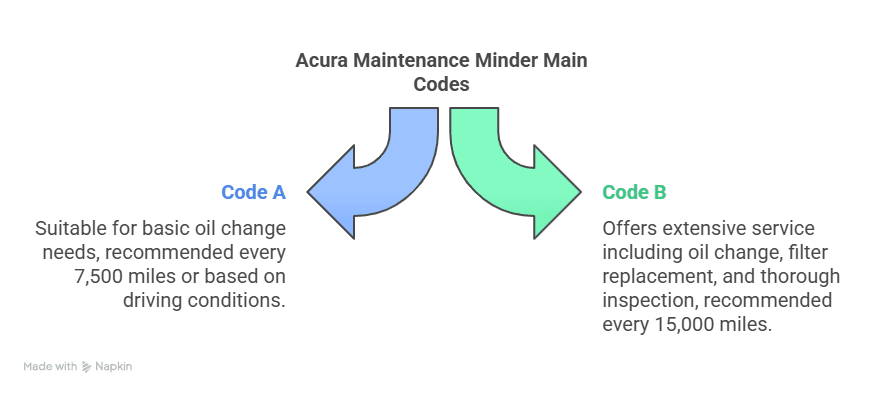 Acura Maintenance Codes (Complete Guide) 2 Acura Maintenance Minder Main Codes