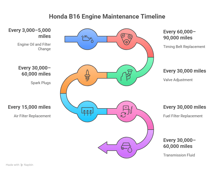 Honda B16 Routine Maintenance Checklist
